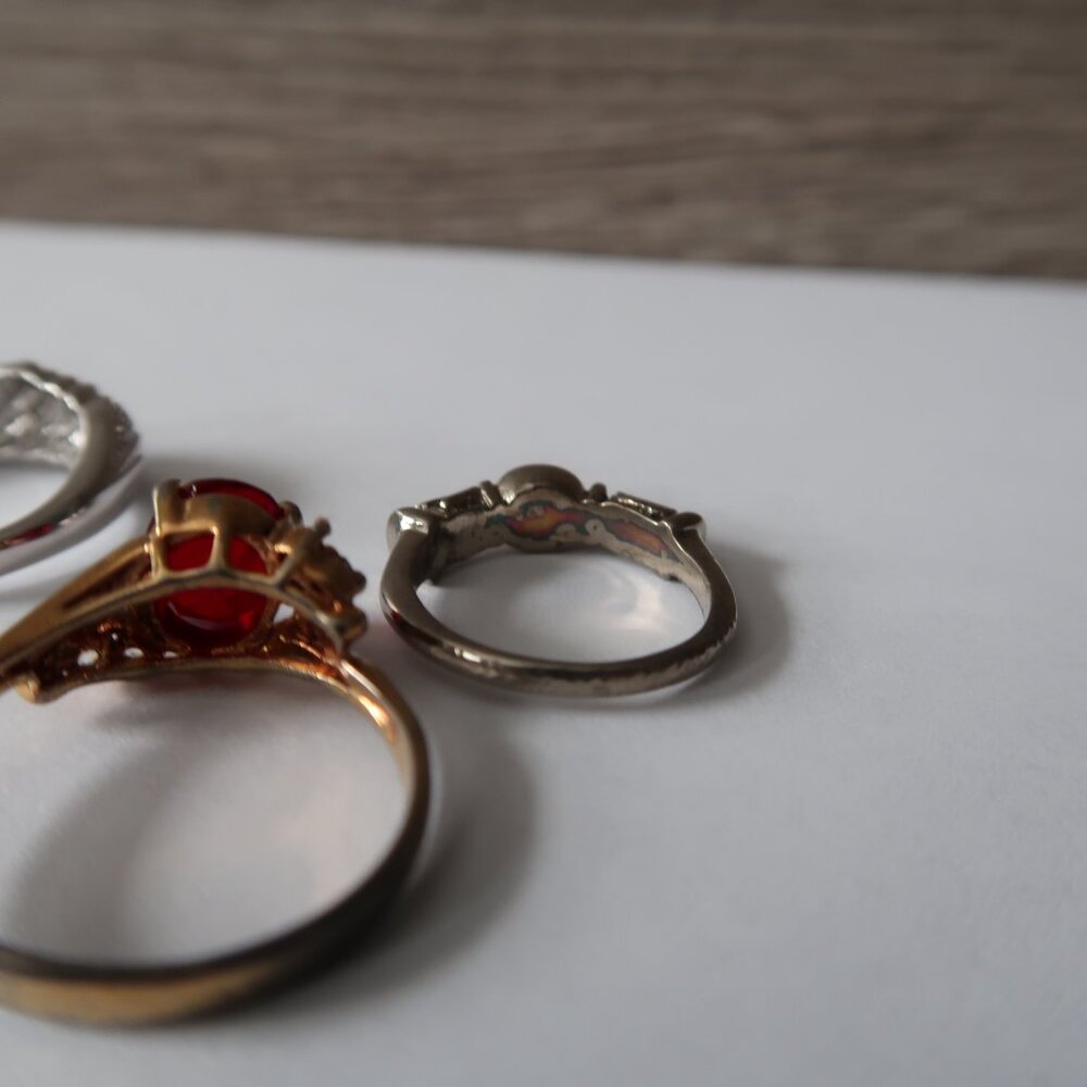 3 Pc Men's Ring Bundle Mixed Gold Silver Tone Sizes 6-9.75 - Picture 9 of 10